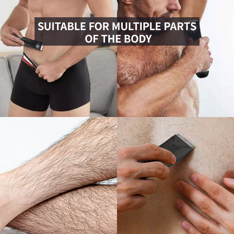 Men's Body Hair Scissors - USB Rechargeable, Waterproof with LED Light