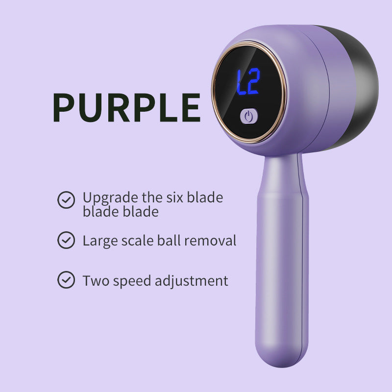 Purple Electric Lint Remover - Rechargeable Fabric Shaver with LCD Display