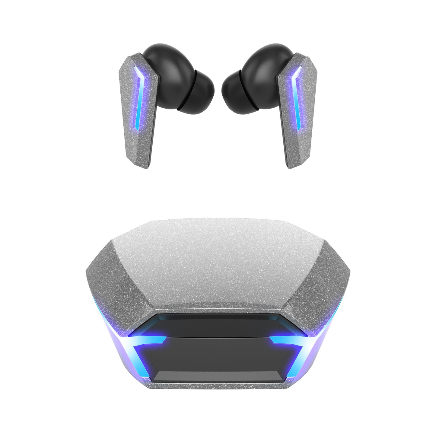 Silver Wireless Gaming Earbuds - Bluetooth 5.2, Low Delay, 3D Stereo