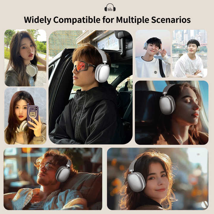 Pink Wireless Over-Ear Headphones - Bluetooth 5.3, Knob Control