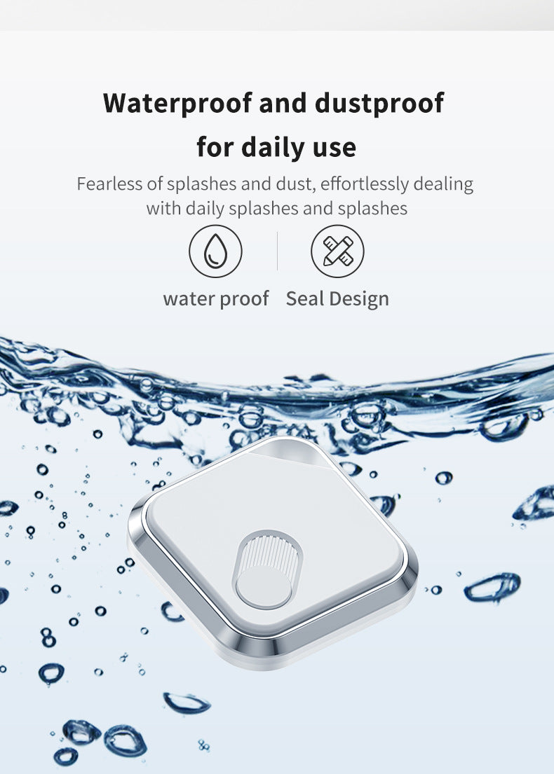 Silver Black GPS Locator - Apple Find My Compatible, Key Finder, Item Tracker, Anti-Theft