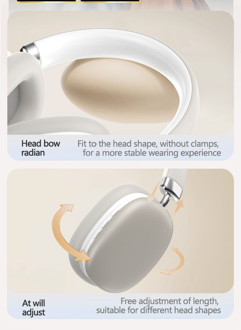 Black Wireless Bluetooth Headphones - Over-Ear, Deep Bass, Foldable, Long Battery Life