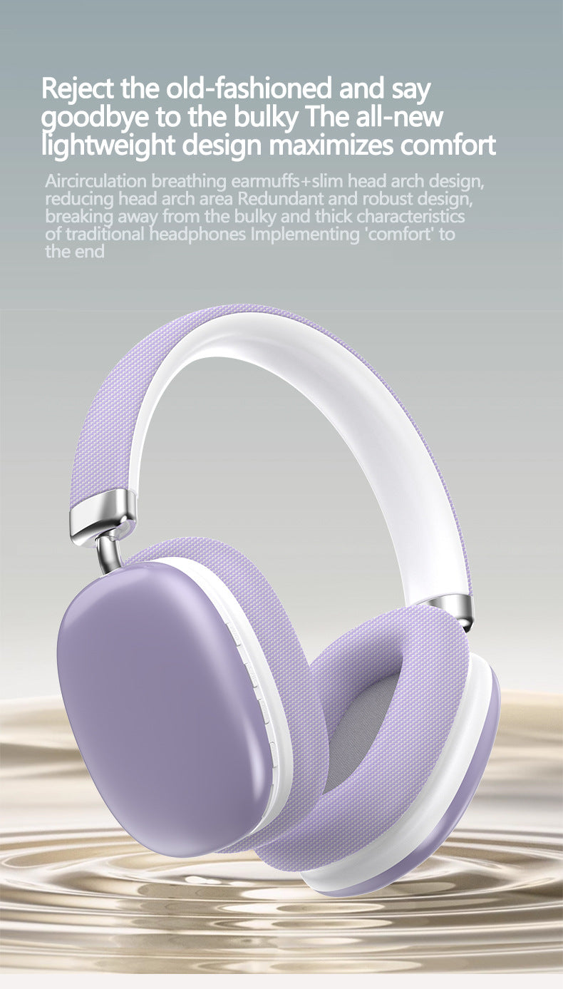 Black Wireless Bluetooth Headphones - Over-Ear, Deep Bass, Foldable, Long Battery Life