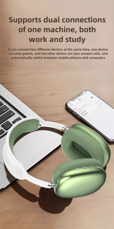 Blue Immersive 3D Audio Headphones - Wireless Over-Ear Comfort, Type-C Charging