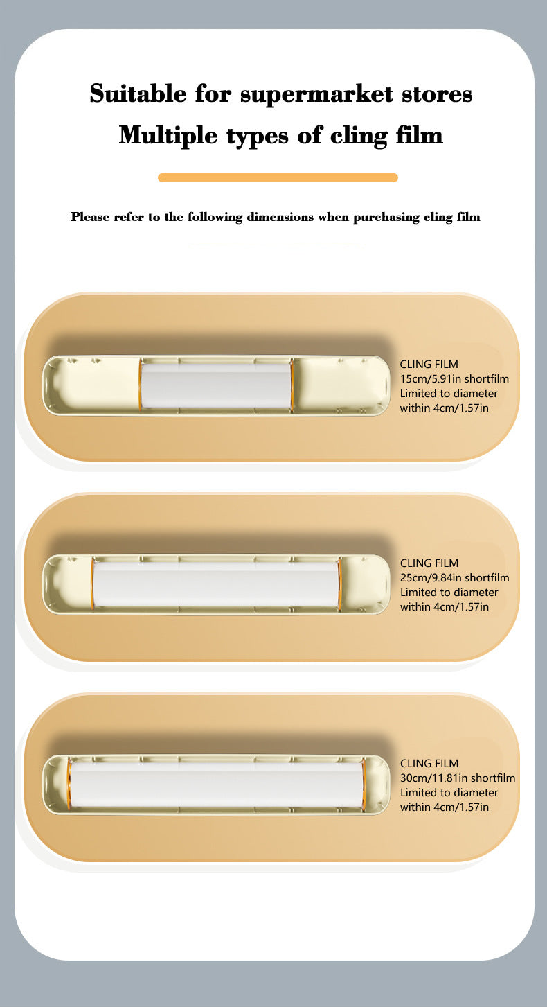 2 Pcs Beige And white Bidirectional Cling Film Cutter - Reusable Wrap Dispenser for Cling Film, Foil, and Parchment, 36x7x5cm (Cling Film Not Included)