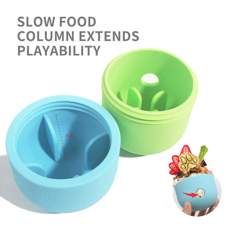 2 Pcs White And Blue Interactive Pet Treat Dispensing Ball - Food-Grade Silicone Rolling Toy for Dogs with 1.5 cm Leakage Hole