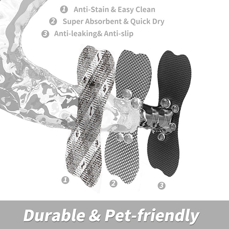 Black And White Pet Feeding Mat 45x60cm - Anti-Slip, Durable Diatom Mud Mat for Dogs and Cats, Easy to Clean
