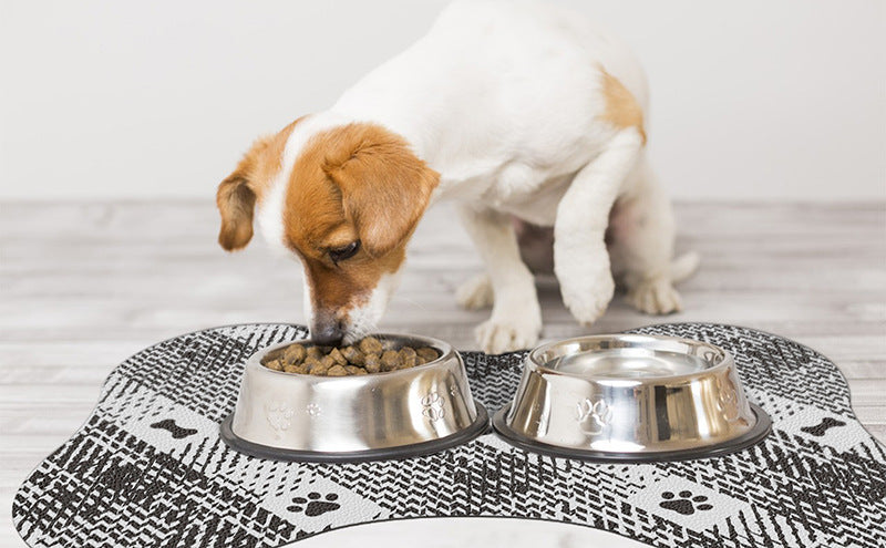 Black And White Pet Feeding Mat 45x60cm - Anti-Slip, Durable Diatom Mud Mat for Dogs and Cats, Easy to Clean