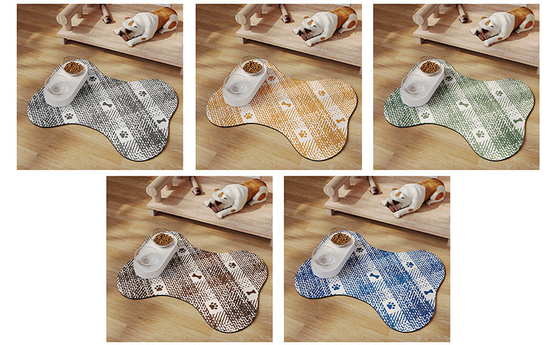 Black And White Pet Feeding Mat 45x60cm - Anti-Slip, Durable Diatom Mud Mat for Dogs and Cats, Easy to Clean