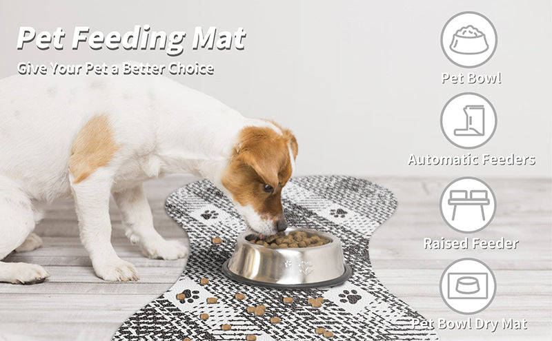 Green And White Pet Feeding Mat 50x70cm - Anti-Slip, Durable Diatom Mud Mat for Dogs and Cats, Easy to Clean