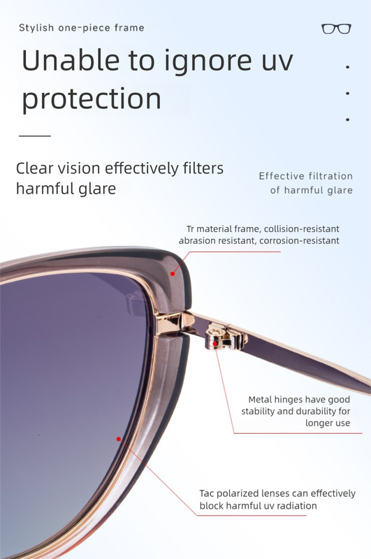 Pink Frame Chic Cat Eye Polarized Sunglasses for Women - Lightweight UV Protection Fashion Eyewear