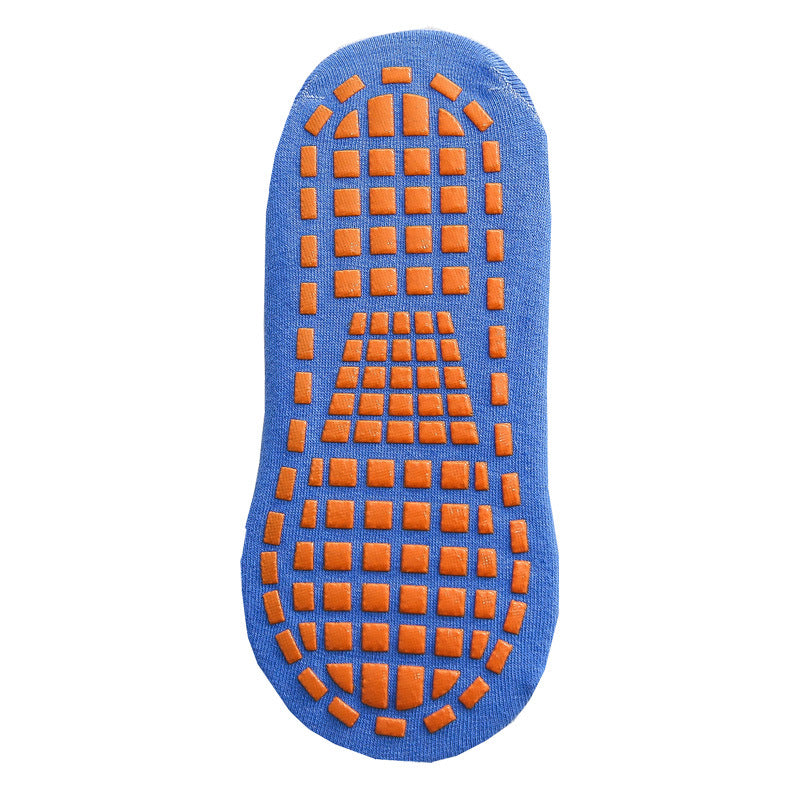 Ten Pairs Of Blue Kids Non-Slip Trampoline Socks for Playground Early Education and Yoga Unisex Anti-Skid Floor Socks for 1-5 Years