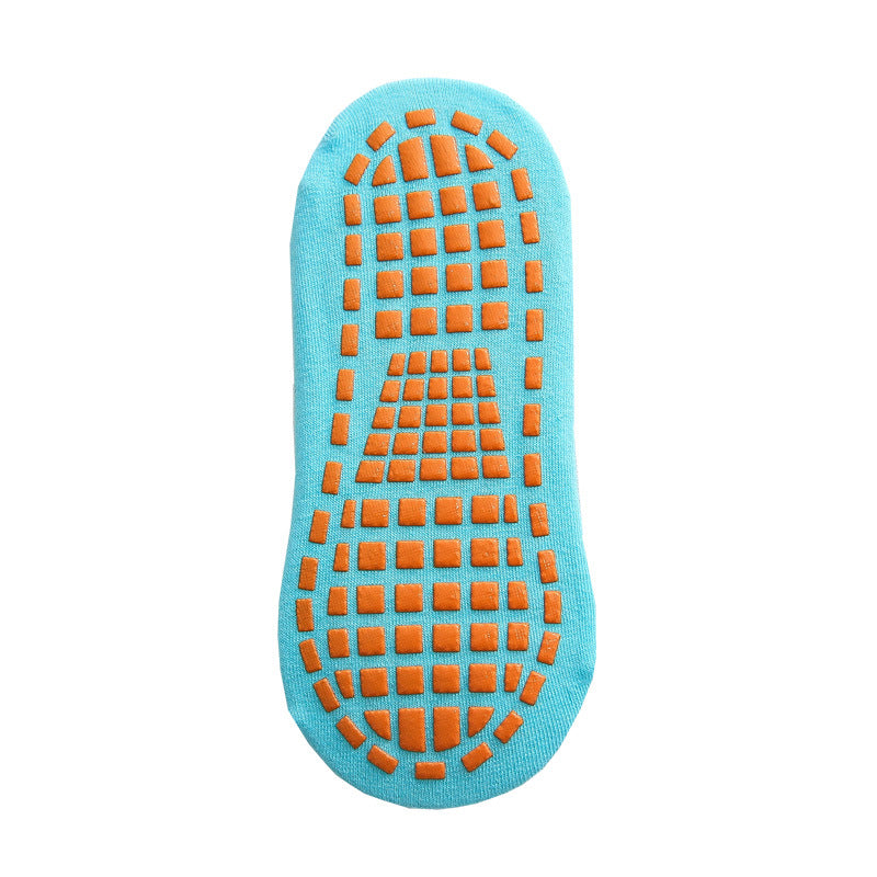 Ten Pairs Of Lack Blue Kids Non-Slip Trampoline Socks for Playground Early Education and Yoga Unisex Anti-Skid Floor Socks for 1-5 Years