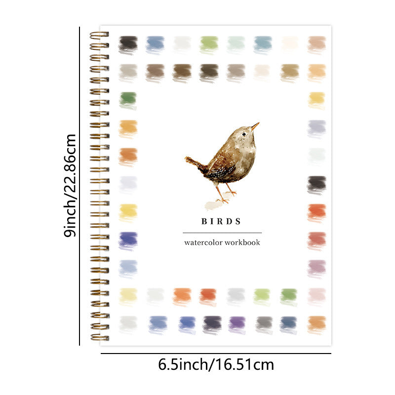 Seaside 2-Pack Watercolor Painting Set - Premium Bird-Themed Coloring Books with Watercolor Paints (22.86x16.51cm) - Artist-Grade Workbook Kit