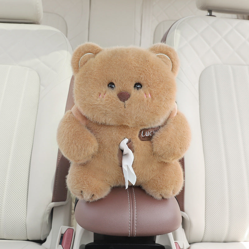 Adorable Pink Pig Tissue Holder for Car - Plush Toy with Storage