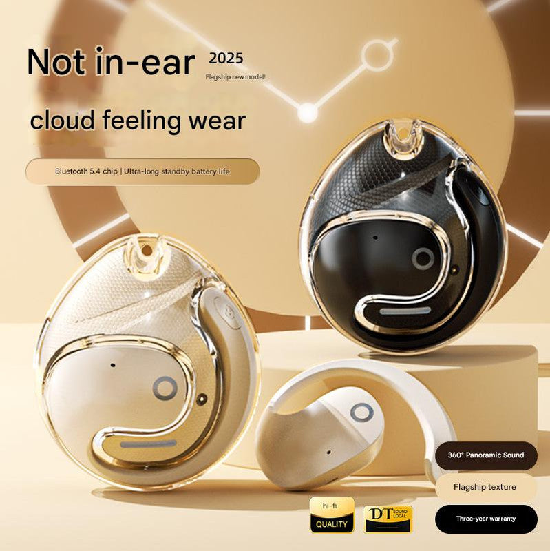 Bone Conduction Wireless Earbuds - Hi-Fi Sound with 360-Degree Design and Fitness Tracking(Purple)