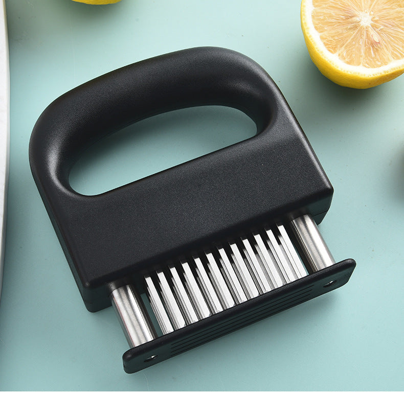 Professional Meat Tenderizer Tool - 48 Stainless Steel Blades with Safety Lock & Ergonomic Handle