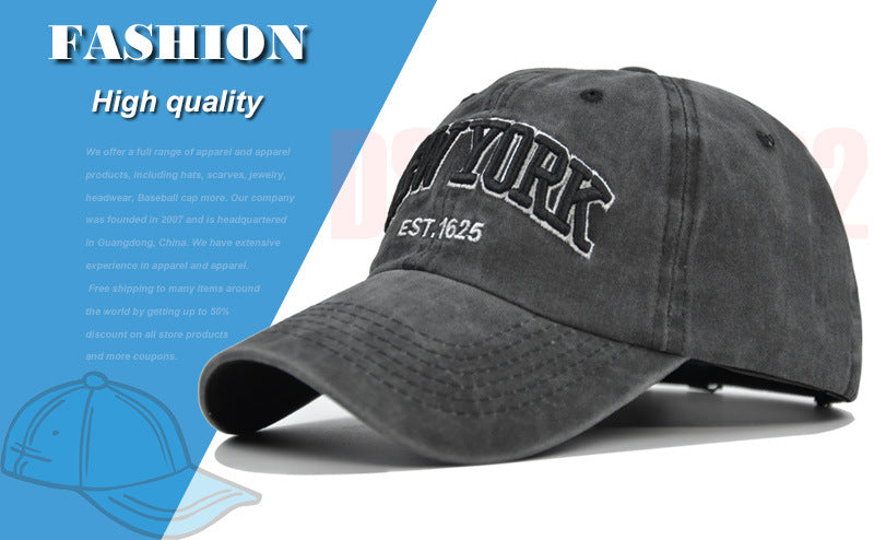 Vintage New York Est. 1625" Washed Cotton Baseball Cap - Adjustable & Unisex(Khaki)"