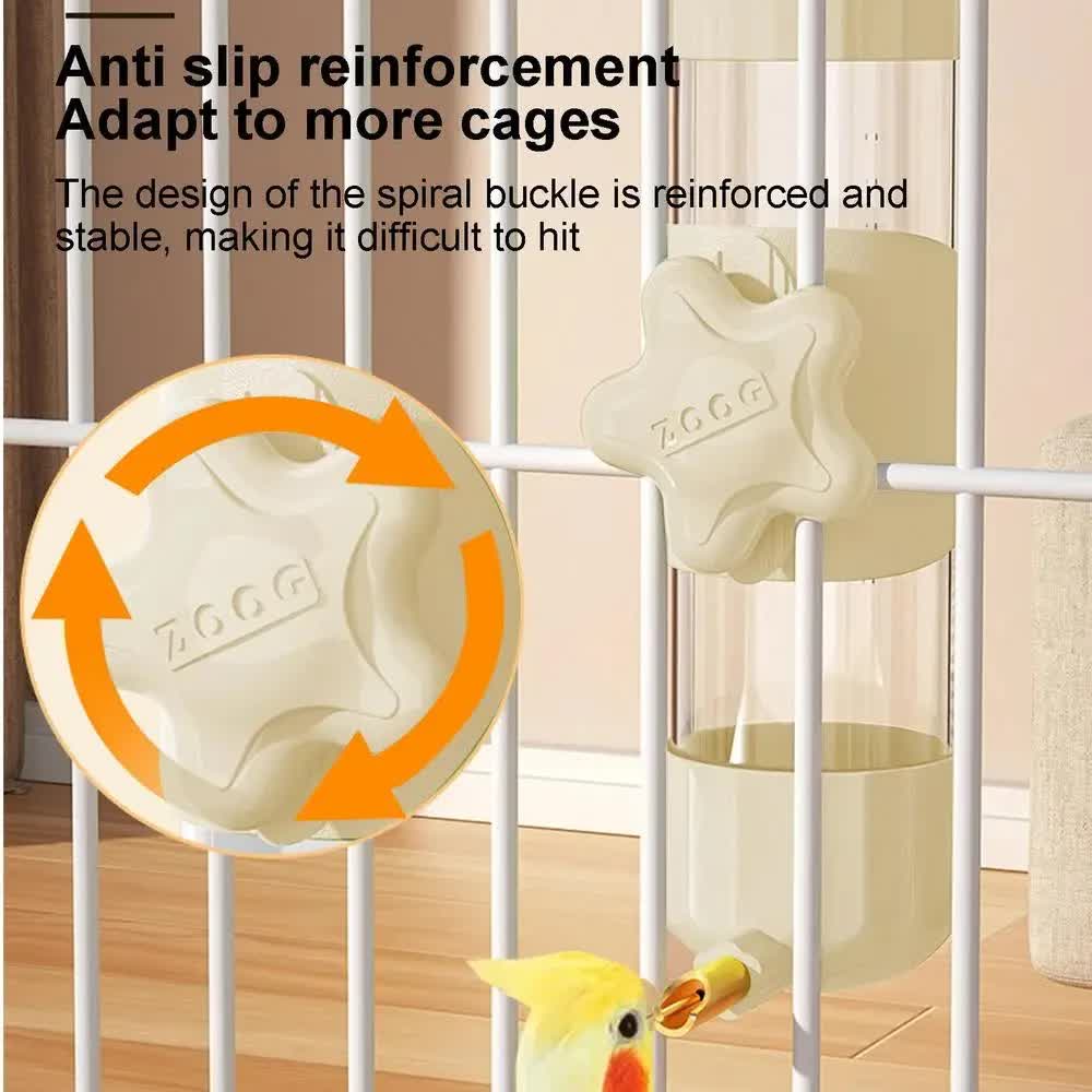 Green Automatic Bird Water Feeder Bottle (200ml) - Leakproof No-Drip Dispenser for Parrots