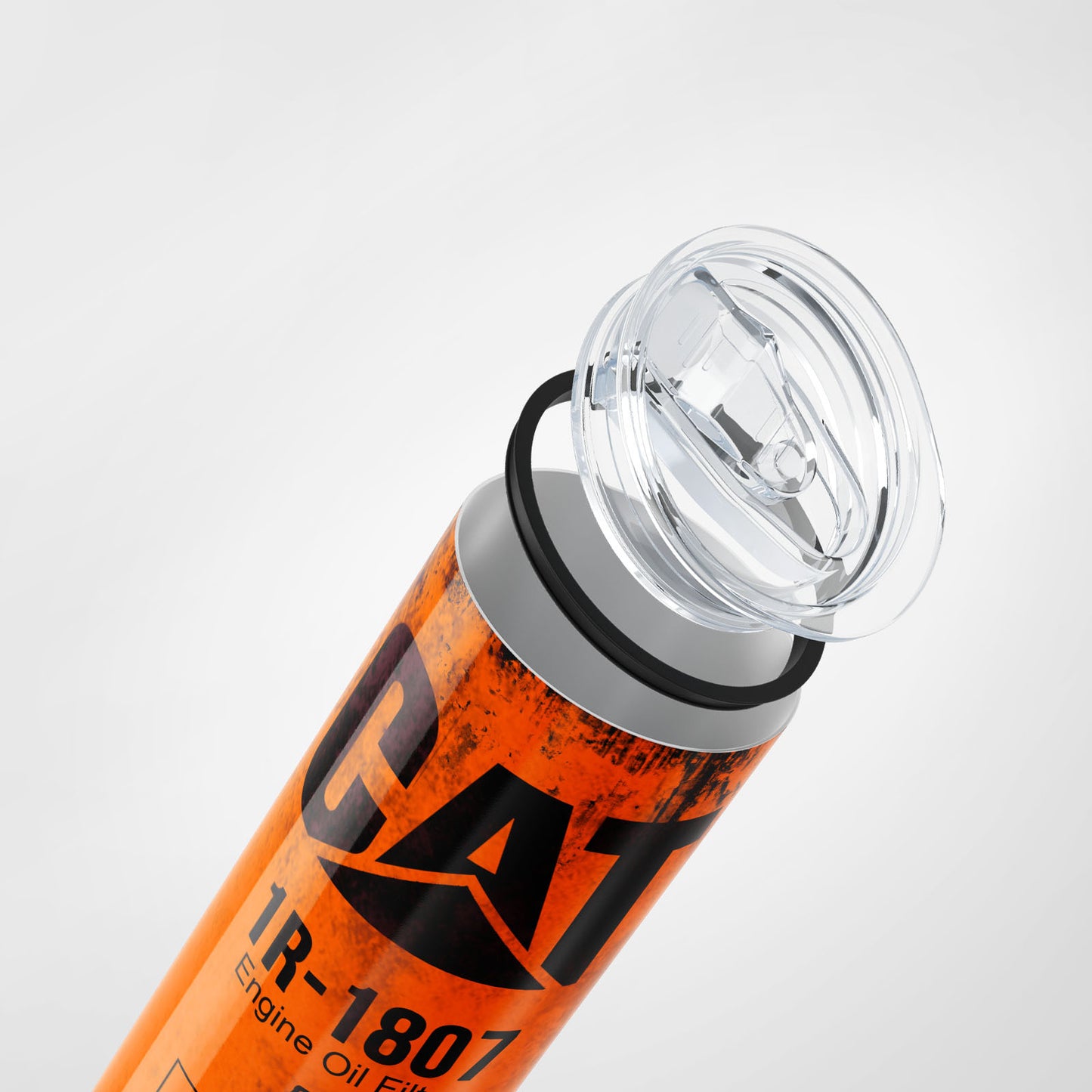 Orange Skinny Tumbler (591ml) - Fun CAT Oil Filter Replica for Construction Fans