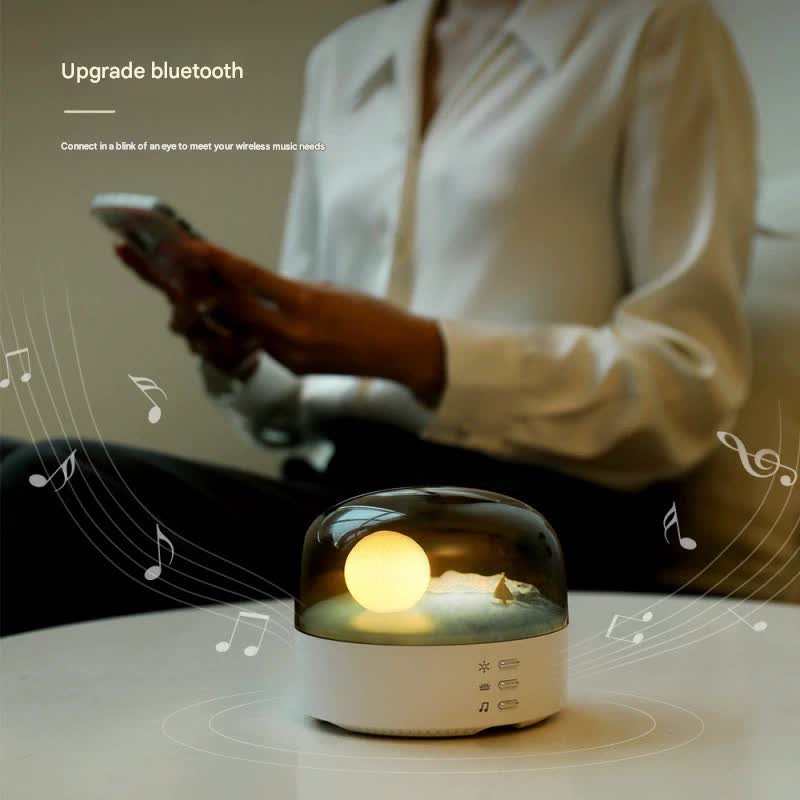 Moon Landscape Bluetooth Speaker & Night Light - Adjustable Brightness & Tones, 1200mAh Battery(pink)