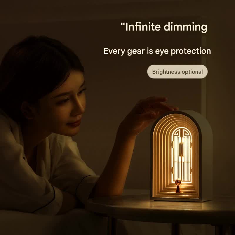Magic Wishing Door LED Night Light & Bluetooth Speaker - Stepless Dimming, USB-C Rechargeable(pink)