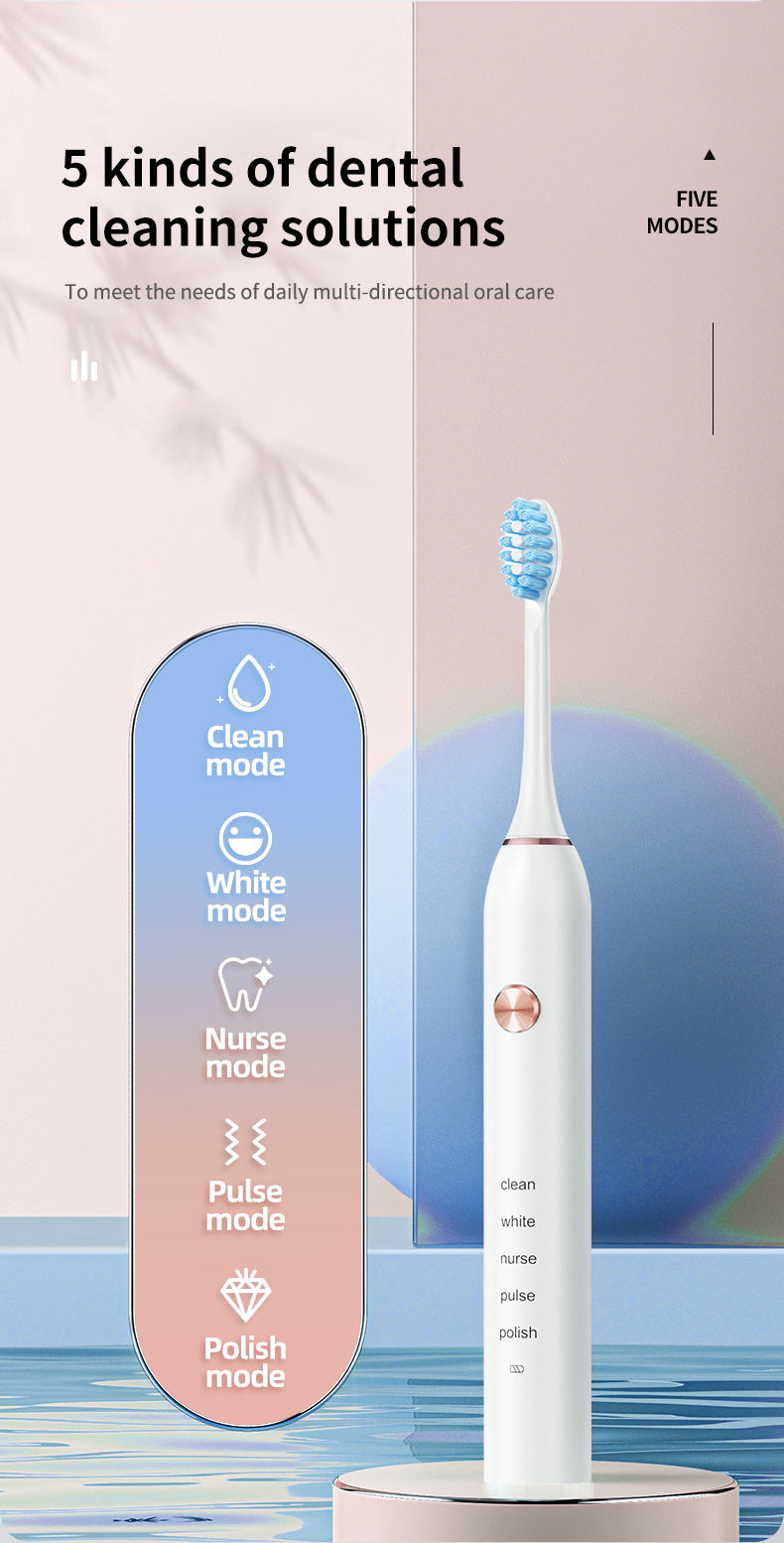 Professional Sonic Electric Toothbrush - 5 Modes, 40000 VPM, 180-Day Battery, IPX7 Waterproof with 4 Brush Heads(black)