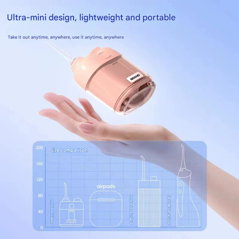 Ultra-Compact Mini Portable Water Flosser - IPX7 Waterproof, USB Rechargeable with Retractable Nozzle(pink)