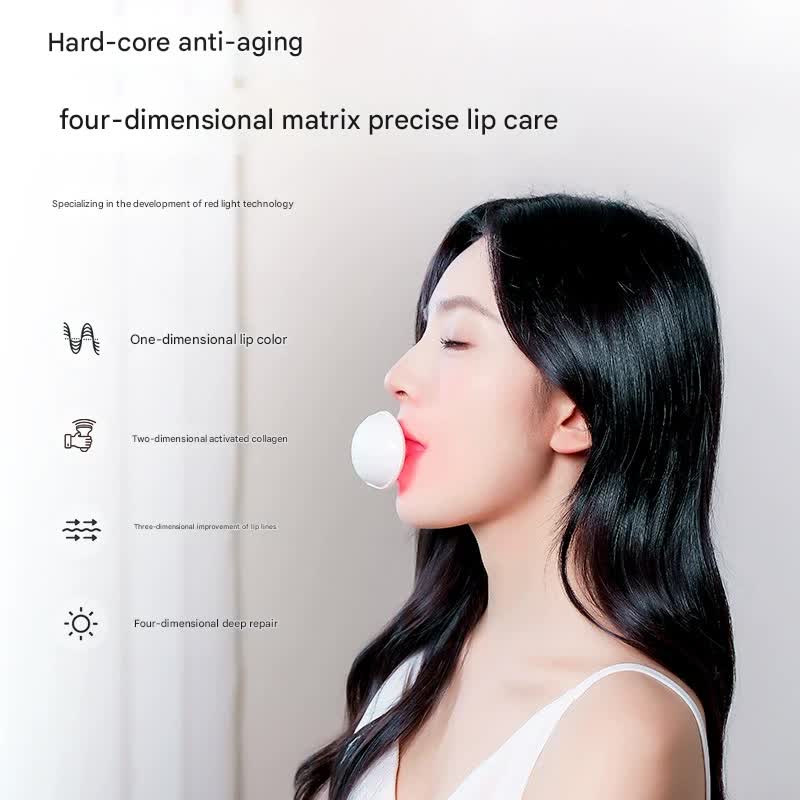 Lip Plumping & Anti-Aging Device with Red Light Therapy - Moisturizing & Wrinkle Reduction(white)