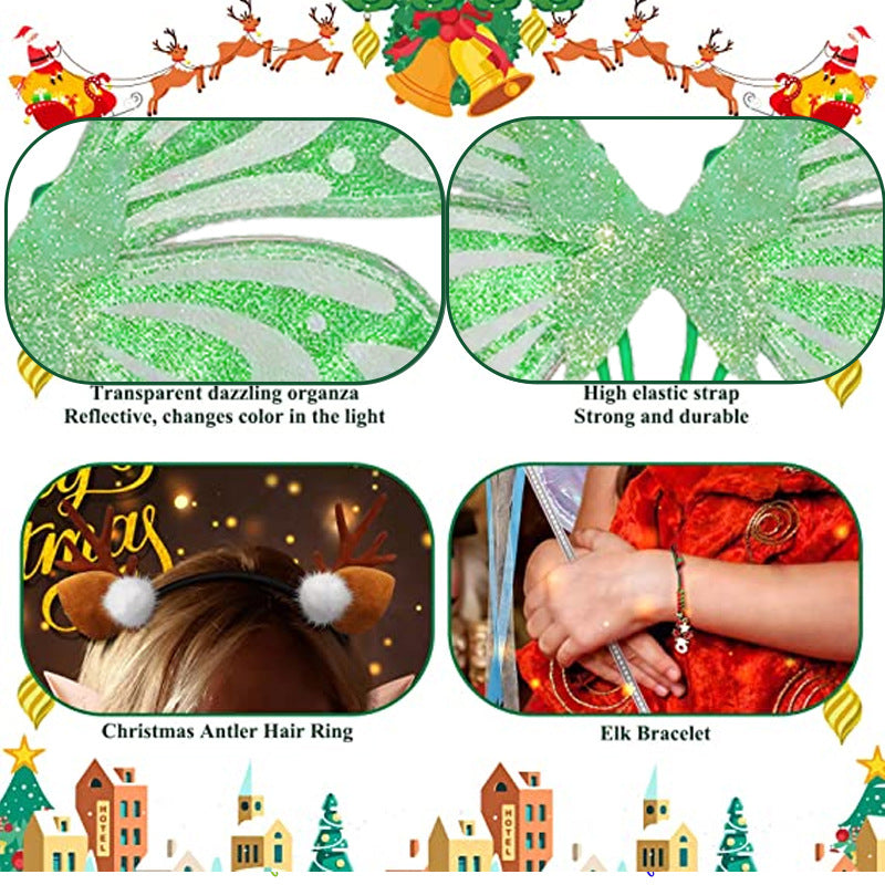 Green Sparkling Fairy Wings - Lightweight Glitter Butterfly Costume Accessory for Kids & Adults