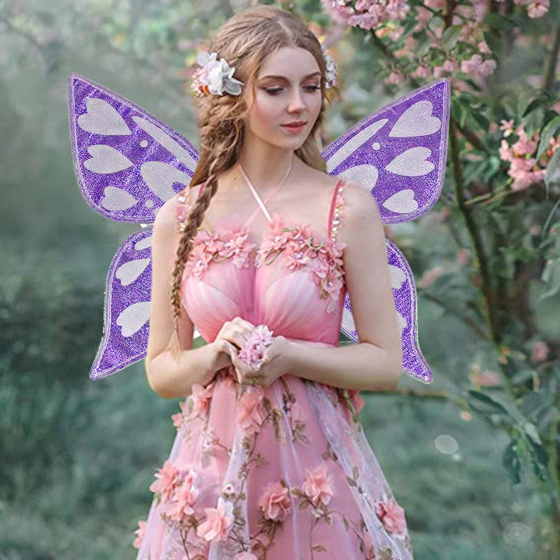 Blue Sparkling Fairy Wings - Lightweight Glitter Butterfly Costume Accessory for Kids & Adults
