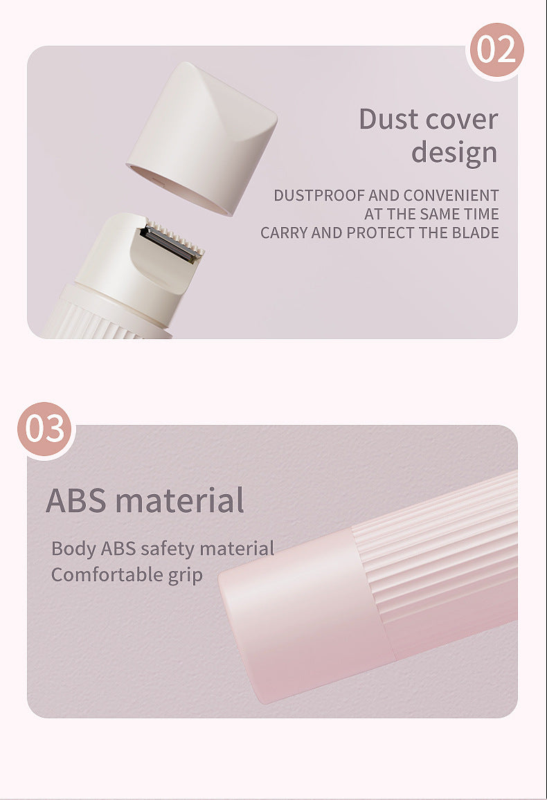 Gradient Pink Portable 2-in-1 Electric Lady Shaver & Bikini Trimmer - Rechargeable Wet & Dry Body Hair Remover