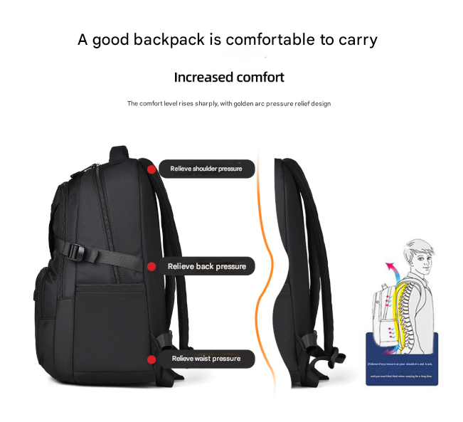 Beige Trendy Korean-Style Large-Capacity Backpack for Women - 14 Laptop Travel Bag"