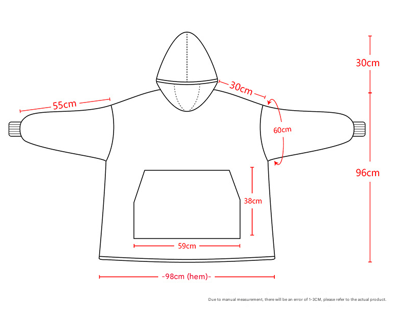 Black Oversized Wearable Blanket Hoodie - Ultra Soft & Cozy Snuggle Pullover for Adults