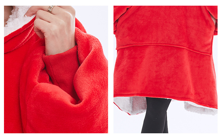Black Oversized Wearable Blanket Hoodie - Ultra Soft & Cozy Snuggle Pullover for Adults