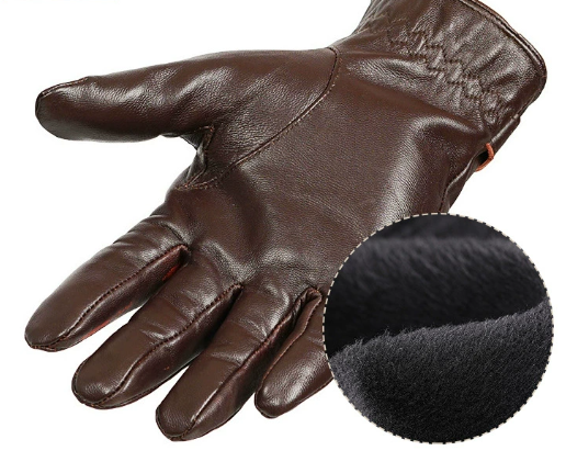 S Brown Premium Men's Genuine Sheepskin Leather Driving & Cycling Gloves