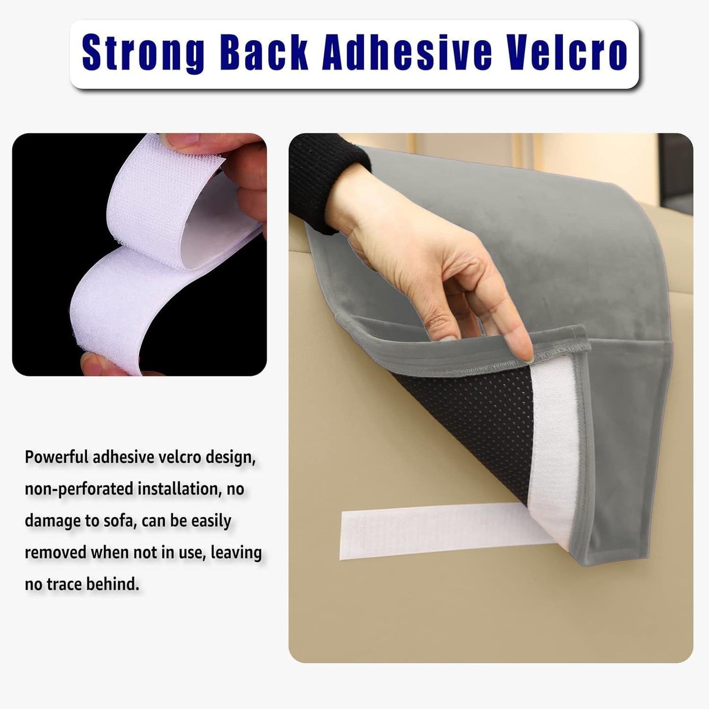 Grey New Fashion Velvet Recliner Headrest with Anti-Slip Base - Adjustable Neck Support Car Pillow