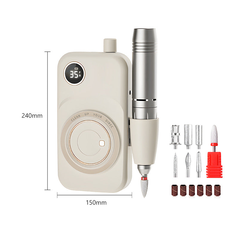 Professional Electric Nail Drill Machine Kit - 35000RPM, 10H Battery, LED Display, 35 Speeds & Multiple Bits(pink)