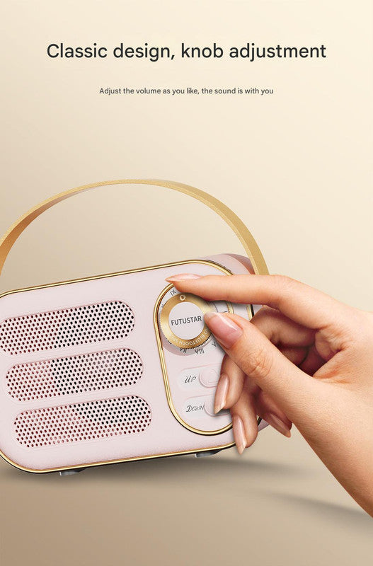 Portable Retro Bluetooth 5.0 Speaker - HIFI Sound, Multi-Function with TF Card, USB & AUX Input(Purple)