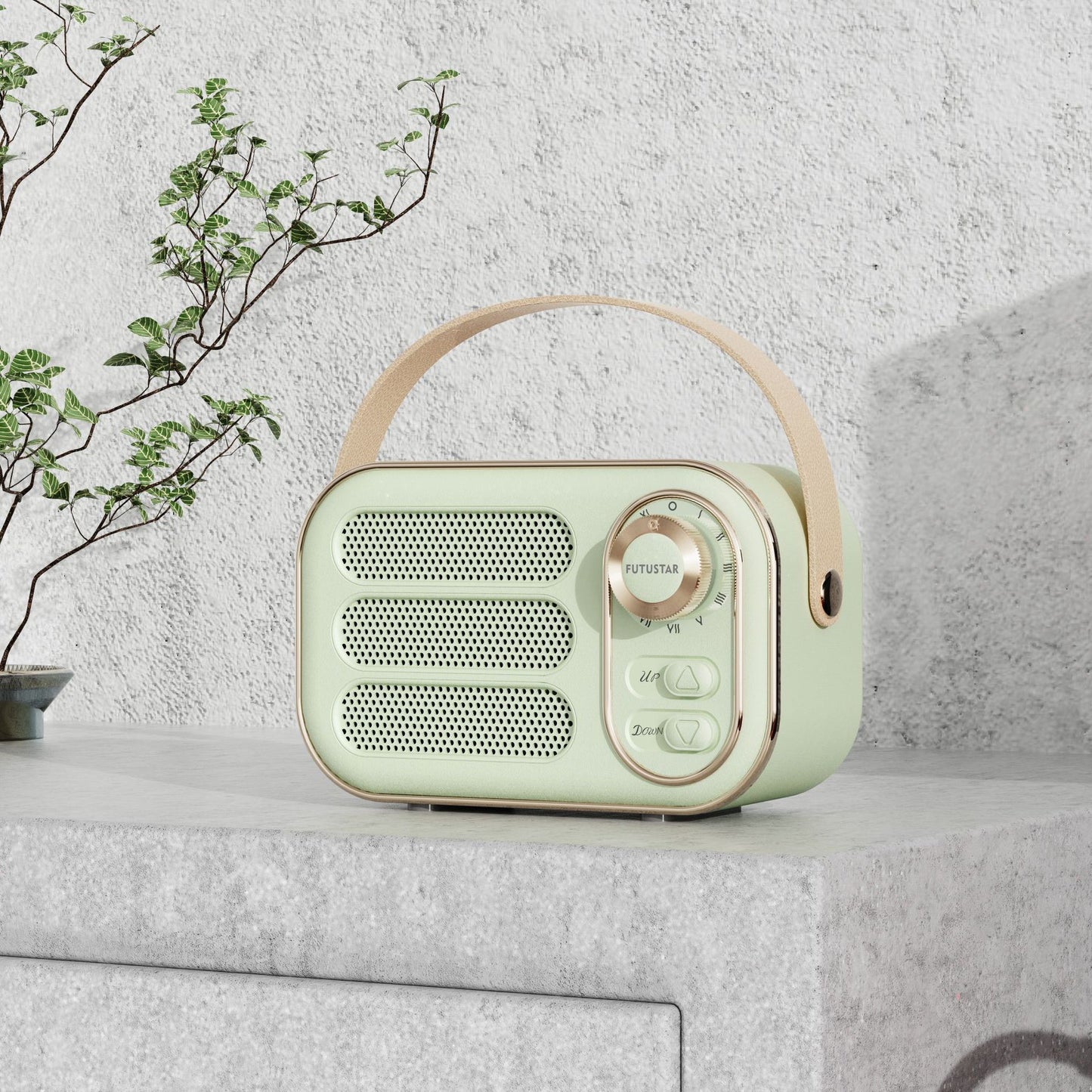 Portable Retro Bluetooth 5.0 Speaker - HIFI Sound, Multi-Function with TF Card, USB & AUX Input(Green)