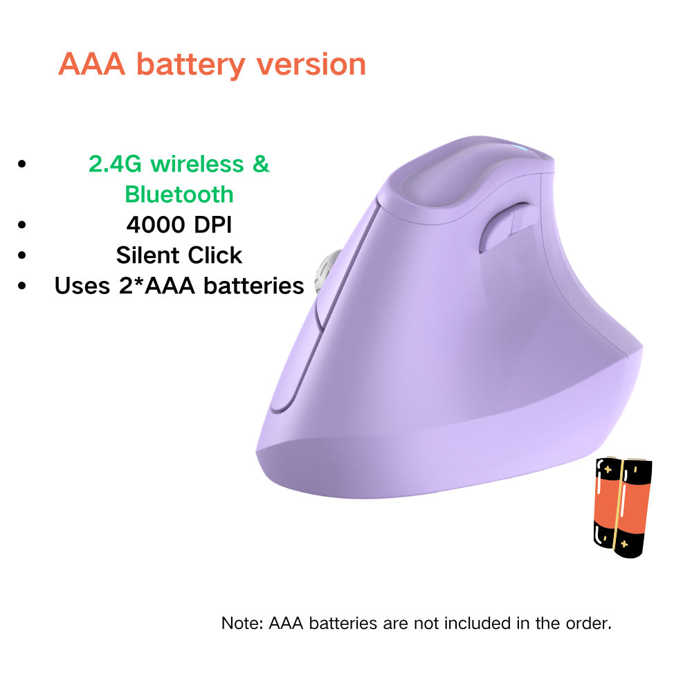 Ergonomic Vertical Mouse - Multi-Device Bluetooth5.0 & 2.4G Wireless, Adjustable DPI, Silent Click(blue)