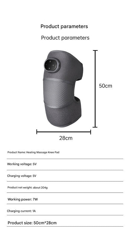 Rechargeable Heated Knee Massager Brace with Vibration & Adjustable Straps(Grey)