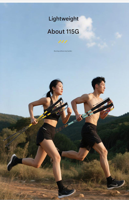 Ultralight Carbon Fiber Foldable Trail Running & Hiking Pole(blue Recommended height range 165-175cm)