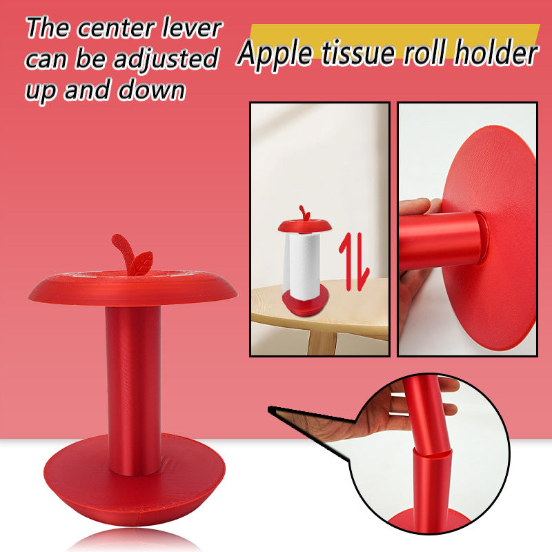 Apple-Shaped Adjustable Tissue Roll Holder - Fun & Practical Desktop Paper Towel Stand(red)