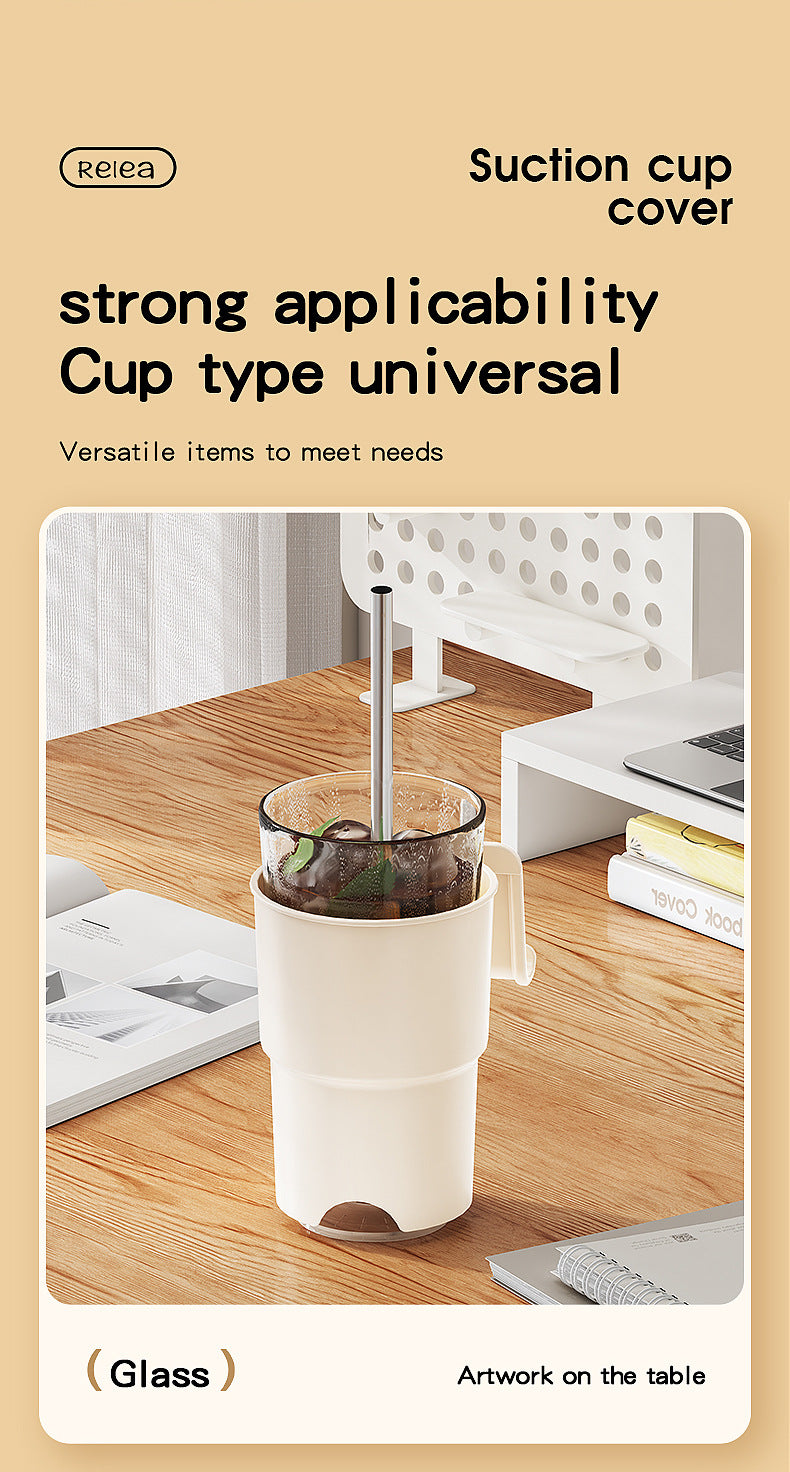 Multi-Purpose Anti-Spill Cup Holder with Suction Base & Detachable Phone Stand(orange)