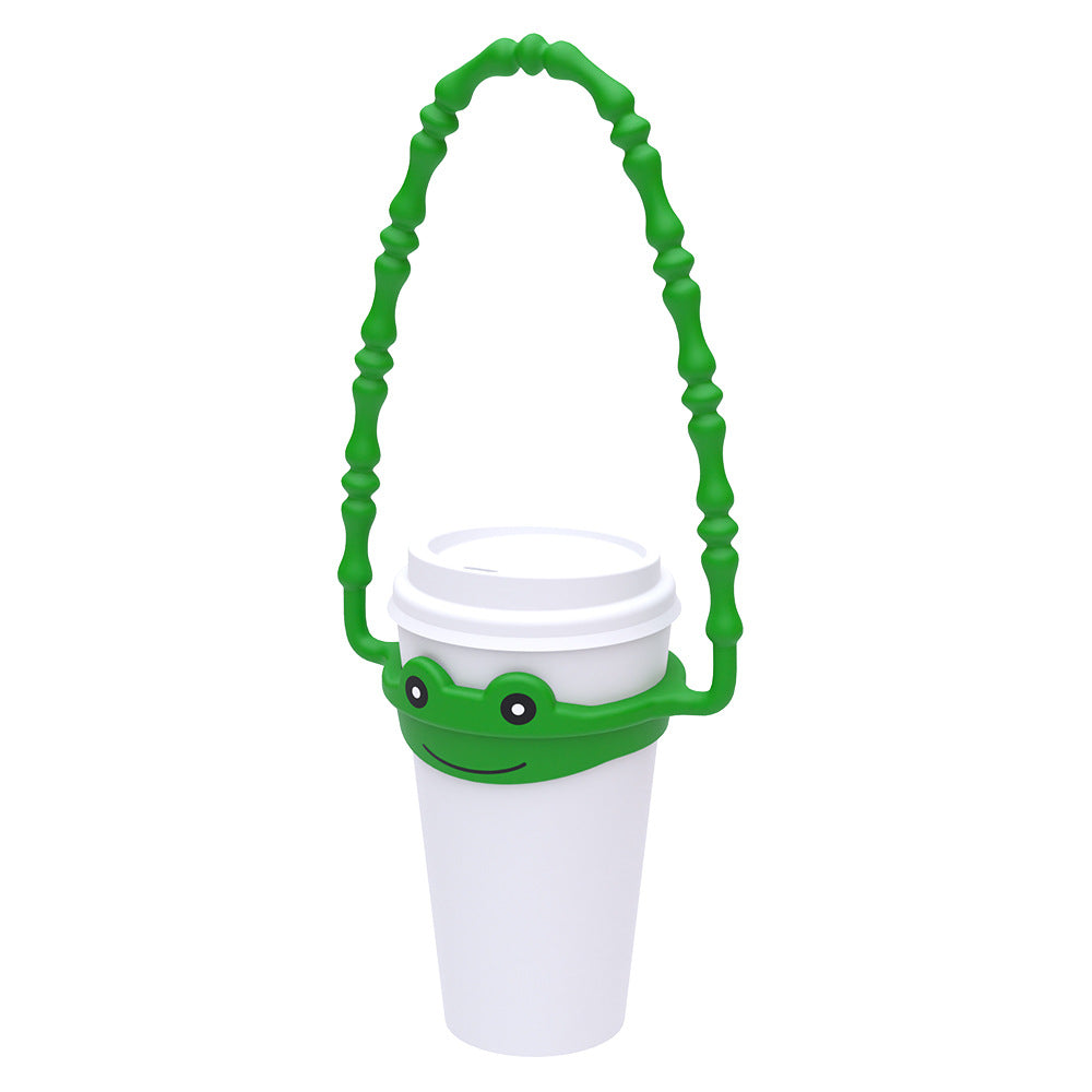 2 Pcs Yellow Dog Adorable Animal Silicone Cup Carrier - Portable Reusable Handle for Water Cup(cup not included)