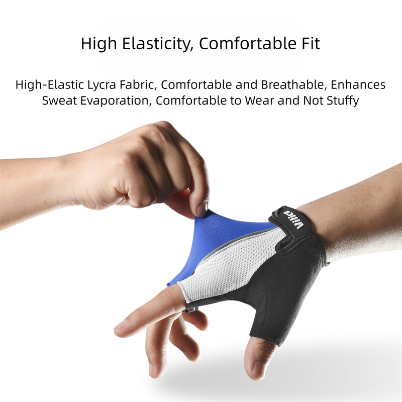 Size M Black Padded Half-Finger Cycling Gloves - Breathable Shock-Absorbing Workout Gloves for Gym & Fitness