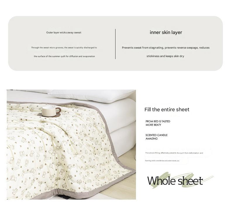 Lightweight Reversible Summer Quilt - Soft, Breathable & Machine Washable Comforter(150x200cm Fan Flower)