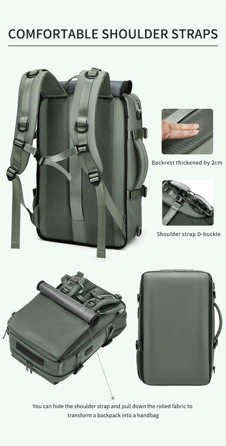 4-in-1 Convertible Travel Backpack & Briefcase - Large Capacity, 16" Laptop Compartment, USB Port(Pink)