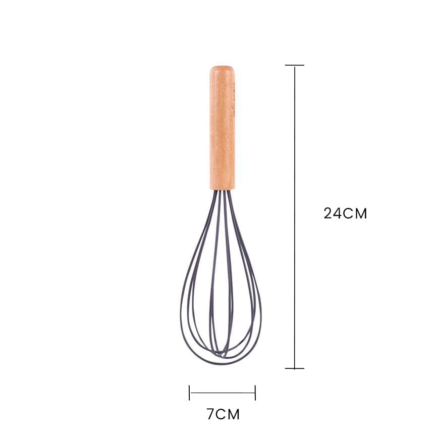 Beechwood & silicone whisk charcoal
